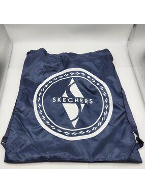 Skechers Backpack Drawstring Bag Navy Blue Tote Dust Bag Gym Workout Basic